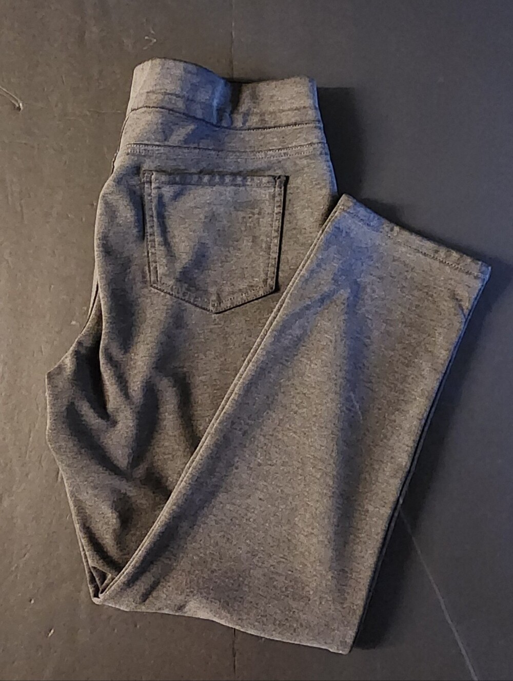 Dash Straight Leg Stretch Pants, Grey, Women's LG, Comfort Pull On Preowned